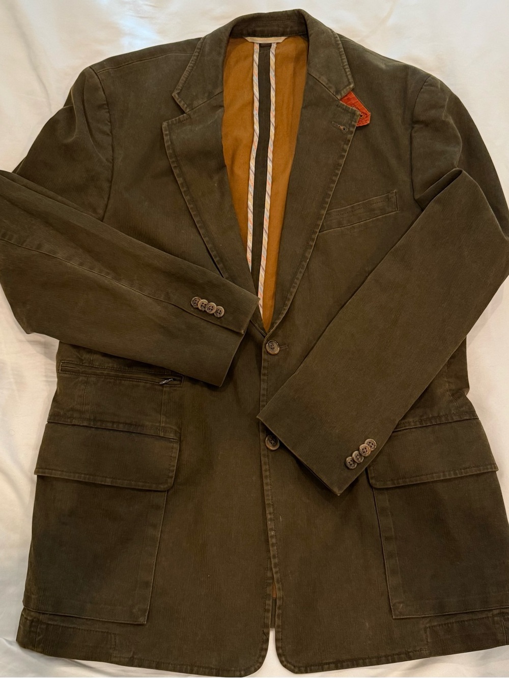 KROON Waits Men's Sport Coat 40R Brown Cotton  Blazer Casual unstructured jacket